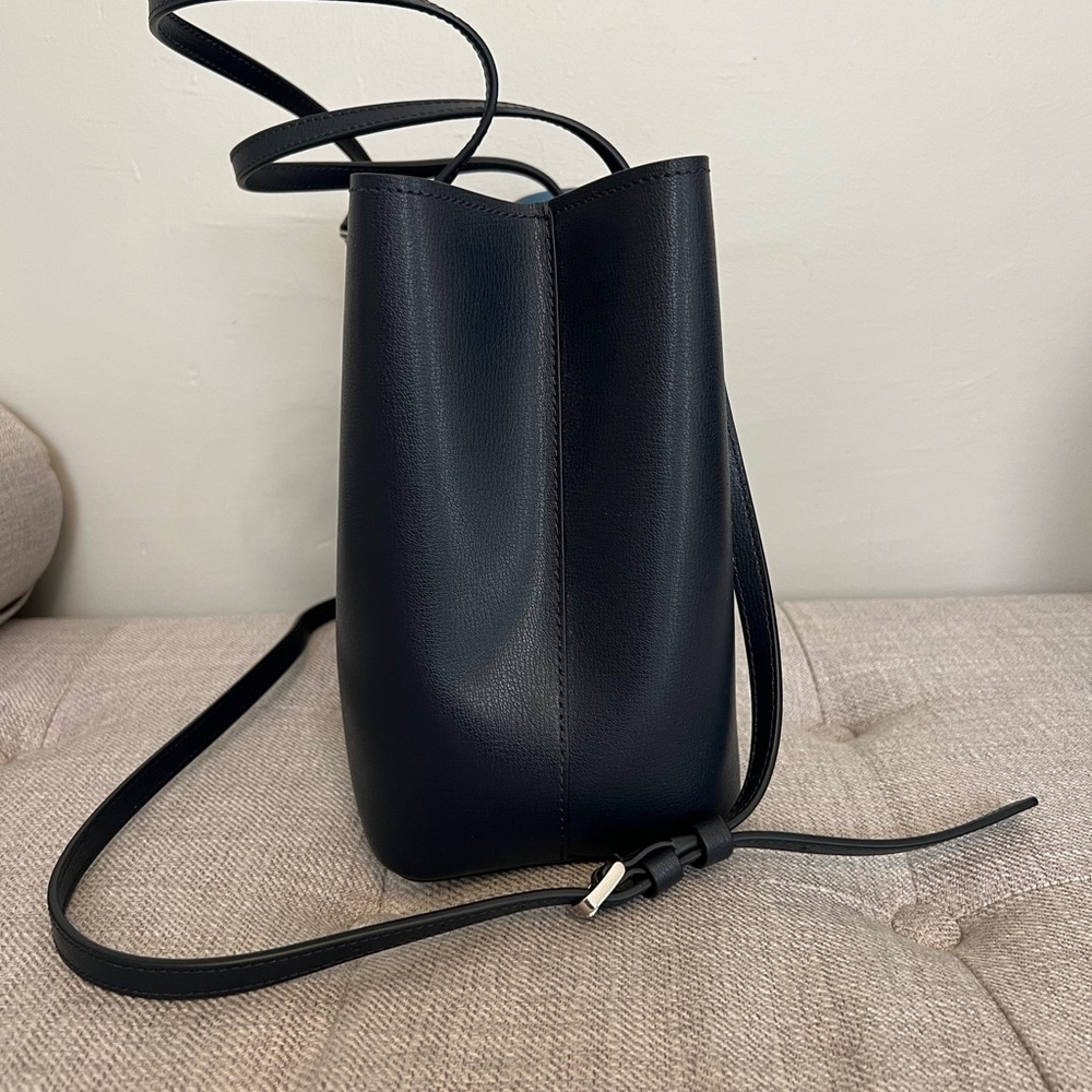 kate spade navy leather tote with teal trim - Picture 5 of 8